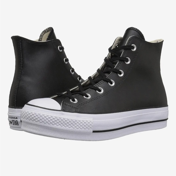 🖤CHUCK TAYLOR ALL STAR LEATHER PLATFORM🖤 - Picture 2 of 9